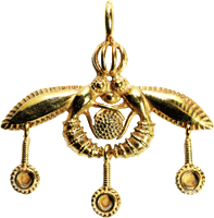 Minoan Bee Pendant - 22 k gold plate