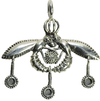 Minoan Bee Pendant - Sterling